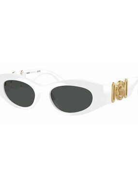 New Authentic Versace Womens White Round Acetate Sunglasses